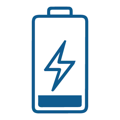 Icon of a low battery, symbolizing a lack of all-day energy and the need for sustained vitality support.