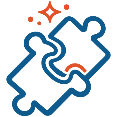 Icon of interlocking puzzle pieces representing Procollagen Blend and Procollagen PM Blend